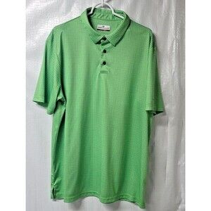 Grand Slam Men Polo Golf Shirt XL Green Performance Checked pattern